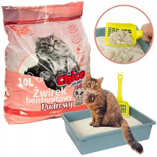 Żwirek Dla Kota Bentonitowy Drobny Zbrylający Compact Pudrowy 10L na Arena.pl
