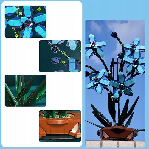 KLOCKI KWIATY BUKIET KONSTRUKCYJNE KREATYWNE PREZENT DLA NIEJ 1097ELEMENTÓW na Arena.pl