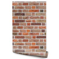 Tapeta Do Salonu Czerwona CEGŁA Mur Beton Ozdoba