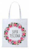 Dla Teściowej Mamy Prezent Torba Eco Biała Shopper Z Nadrukiem Ze Zdjęciem