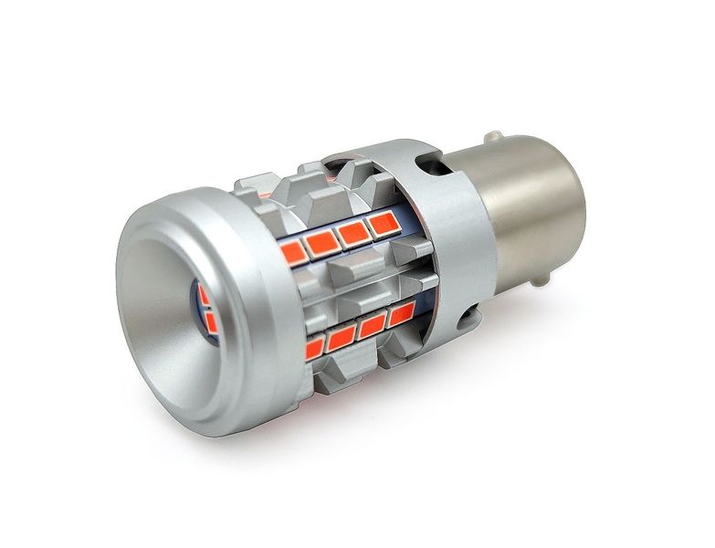 żarówka P21W LED BA15S 12-24V bez błędu czerwona 2400lm Nowość zdjęcie 6