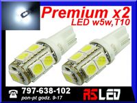 żarówka LED T10 9 Premium LED SMD w5w 12v biała zimna kpl 2 SZT