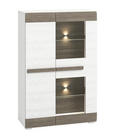 Witryna Niska 2- Drzwiowa 2D 92 cm Sosna Śnieżna + Bodega Szara BLINKA ML