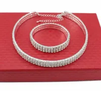 KOMPLET BIŻUTERII SREBRNEJ Z CYRKONIAMI 2 cz CHOKER KOLIA BRANSOLETKA