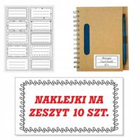NAKLEJKI NA ZESZYT 10 SZT. NALEPKI