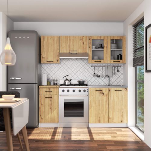 Szafka OLIWIA Witryna W80 H580 BIAŁA / DĄB ARTISAN na Arena.pl