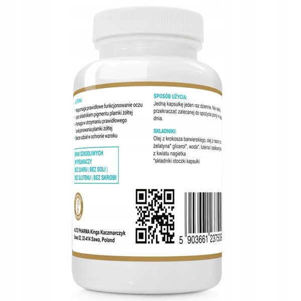 LUTEINA 40mg NATURALNA DOBRY WZROK 3x60 kaps zdjęcie 2