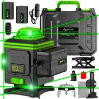 POZIOMICA POZIOMNICA LASEROWA LASER KRZYŻOWY 360 SAMOPOZIOMUJĄCA 2xAKU 16 L