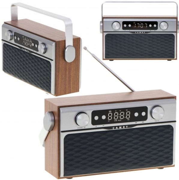 Radio Kuchenne Retro Drewniane Bluetooth Usb Fm Sd zdjęcie 1