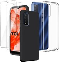 Zestaw LYZXMY dla TCL 205 - Przezroczyste i Czarne Etui + Szkło Hartowane