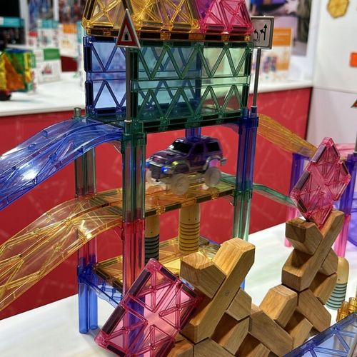 Cleverclixx klocki magnetyczne 80el Large Race Track Pastel na Arena.pl