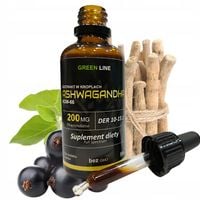 ASHWAGANDHA KSM-66 KROPLE 50ml 200mg DER 15:1 Czarna Porzeczka Green Line