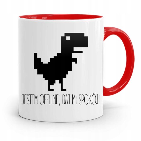 Kubek Czerwony Informatyka Programisty Offline Z Nadrukiem Ze Zdjęciem zdjęcie 1