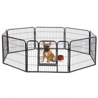 KOJEC SEGMENTOWY DLA PSÓW 80cm x 60cm x 8 PANELI CZARNY (80cm x 60cm x 8)