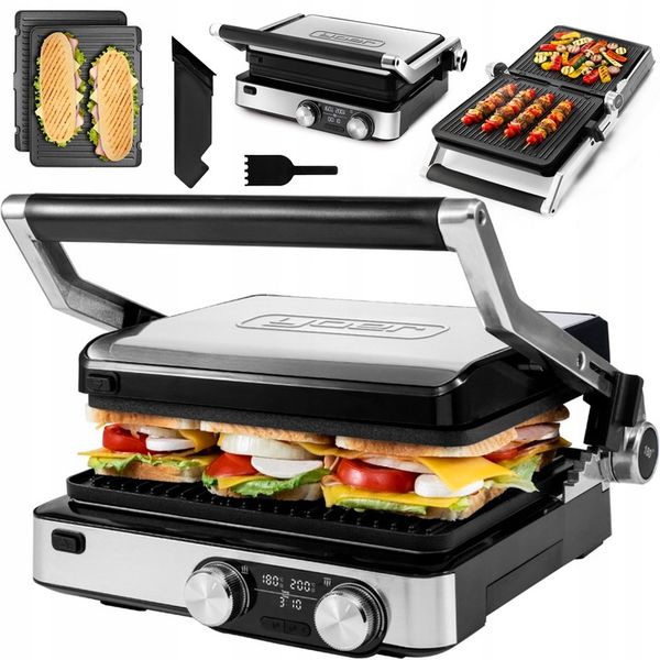Grill elektryczny Opiekacz do panini Yoer 2000W + Programator czasu i zdjęcie 1