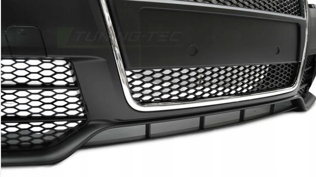 ZDERZAK AUDI A4 B7 od 2004 do 2008 Roku RS STYLE CHROME BLACK SPRYSKIWCZE zdjęcie 3