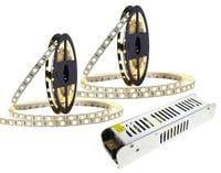 ZESTAW LED 5050 IP20 10M BIAŁA 144W ZASILACZ