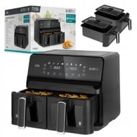 Frytkownica Beztłuszczowa Xxl 8L 2700W Dwukomorowa Teesa Air Fryer Dual Pot