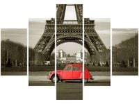 OBRAZ CZERWONY CITROEN 2CV WIEŻĄ EIFFLA