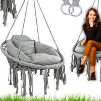 FOTEL HUŚTAWKA BOCIANIE GNIAZDO PODUSZKA MTG DO OGRODU DOMU SZARY JASNY