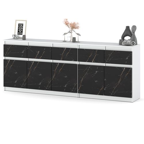 Komoda Z 5 Szufladami Do Salonu Sypialni Pojemna Szafka Biała San Sebastian na Arena.pl