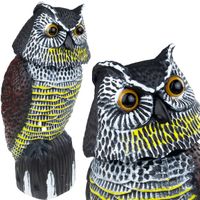 TG71078 ODSTRASZACZ PTAKÓW MYSZY SOWA Z RUCHOMĄ GŁOWĄ REALISTYCZNA SOWA