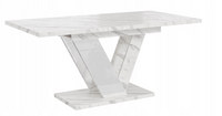 Stół rozkładany kuchenny lub salon 120 -160 cm Biały Marmur Bianco DUNAI