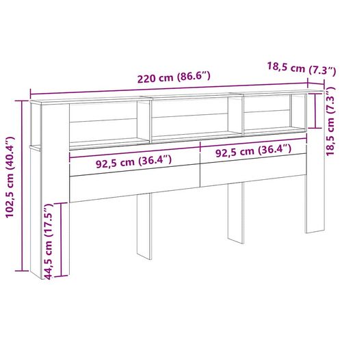 Szafka z zagłówkiem z przechowywaniem 220 x 18,5 x 104,5 cm na Arena.pl