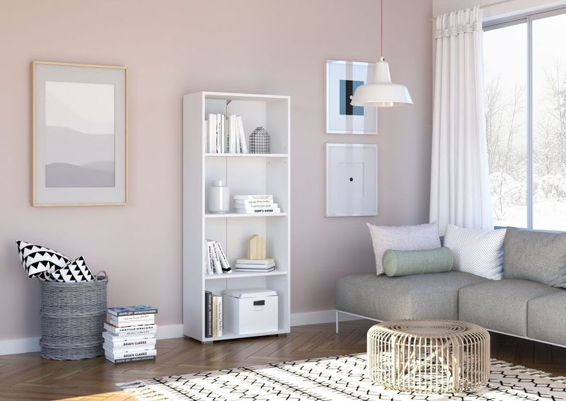 Emaga REGAŁ SZAFKA 4P SENSO 4 PÓŁKI BIEL MAT zdjęcie 3