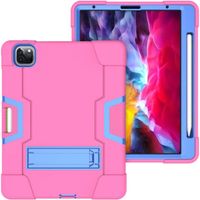 Etui Pancerne iPad Pro 12.9 2018-2021 3-Warstwy Hybryda Stojak Różowe
