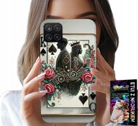ETUI DO SAMSUNG GALAXY A22 5G - KARTA KRÓL KRÓLOWA POKER KARTY + SZKŁO