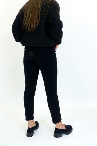 Sztruksowe Spodnie Damskie na Gumce Rurki Czarne S na Arena.pl