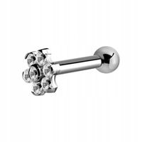 Tytanowy kwiatek - Premium Zirconia biały 1,2/4
