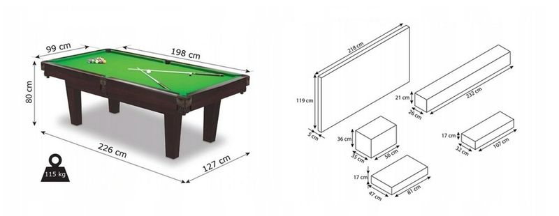 Emaga Bilard 7ft Radley Prime MDF brązowy + CT zdjęcie 8