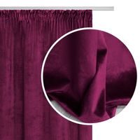 Zasłona gotowa na taśmie VELVET SOFT 140x270 welurowa amarantowa