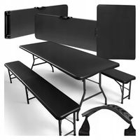 ZESTAW CATERINGOWY BANKIETOWY OGRODOWY TURYSTYCZNY SKŁADANY STÓŁ + 2