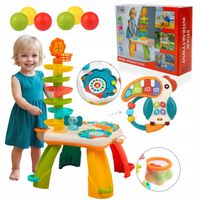 STOLIK INTERAKTYWNY 2W1 PANEL EDUKACYJNY + WIEŻA ZJEŻDŻALNIA DLA PIŁEK