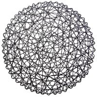 Podkładka pod talerz sztućce okrągła / mata kuchenna papierowa czarna 35 cm