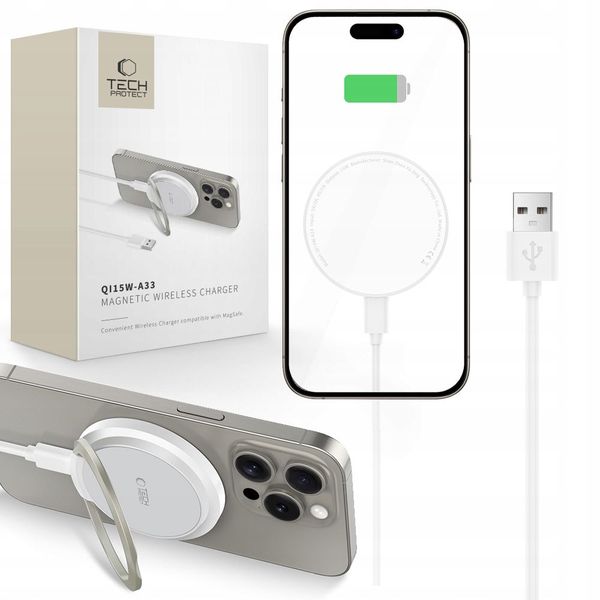 Ładowarka Bezprzewodowa Tech-Protect MagSafe 15W Qi Szybkie Ładowanie zdjęcie 1