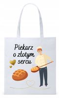 Dla Piekarza Prezent Torba Eco Biała Shopper Z Nadrukiem Ze Zdjęciem