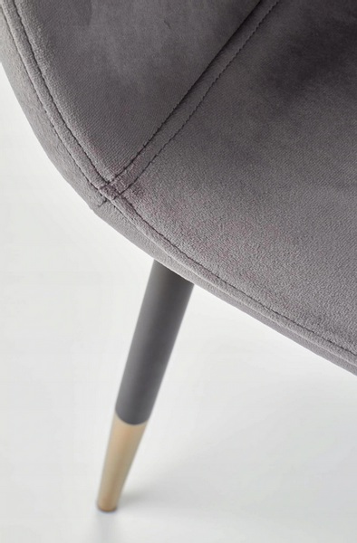 Krzesło tapicerowane popiel popielaty welur złoto zdjęcie 7