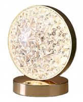 Lampa stołowa LED metalowa złota retro dotykowy panel lampka kryształowa