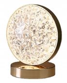 Lampa stołowa LED metalowa złota retro dotykowy panel lampka kryształowa