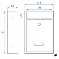 SKRZYNKA NA LISTY Z NUMEREM DOMU | POCZTOWA | A4 | ANTRACYT RAL7016 | WZORY