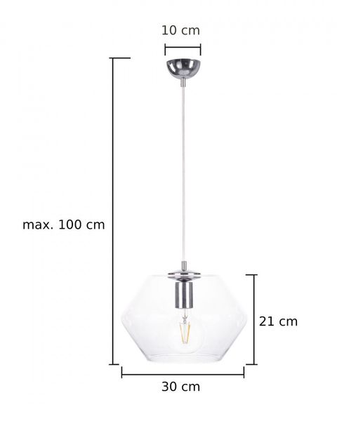 Lampa wisząca 1xE27 EVE SILVER zdjęcie 4