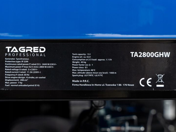 AGREGAT PRĄDOTWÓRCZY PRĄDU TAGRED 2800W AVR KOŁA zdjęcie 10