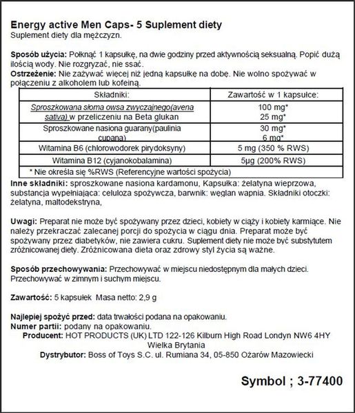 Supl.diety-Men Energy-5 Caps zdjęcie 2