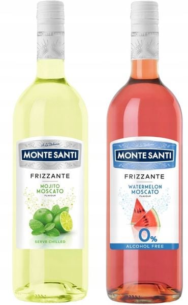 MONTE SANTI MOIJTO I WATERMELON FRIZZANTE WINO 0% 2 X 750ML zdjęcie 1