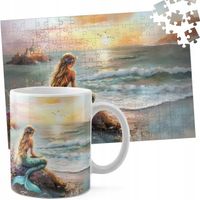 ZESTAW KUBEK + PUZZLE 110EL - SYRENKI SYRENA SYRENY PODWODNY ŚWIAT