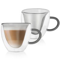 2x Szklanka Termiczna Podwójna Ścianka do Kawy Herbaty Latte Napojów 280 ml